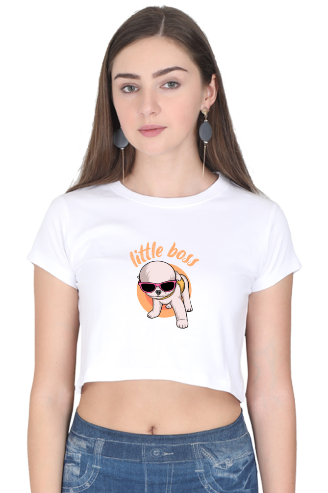 "Little Boss" Crop Top For Women