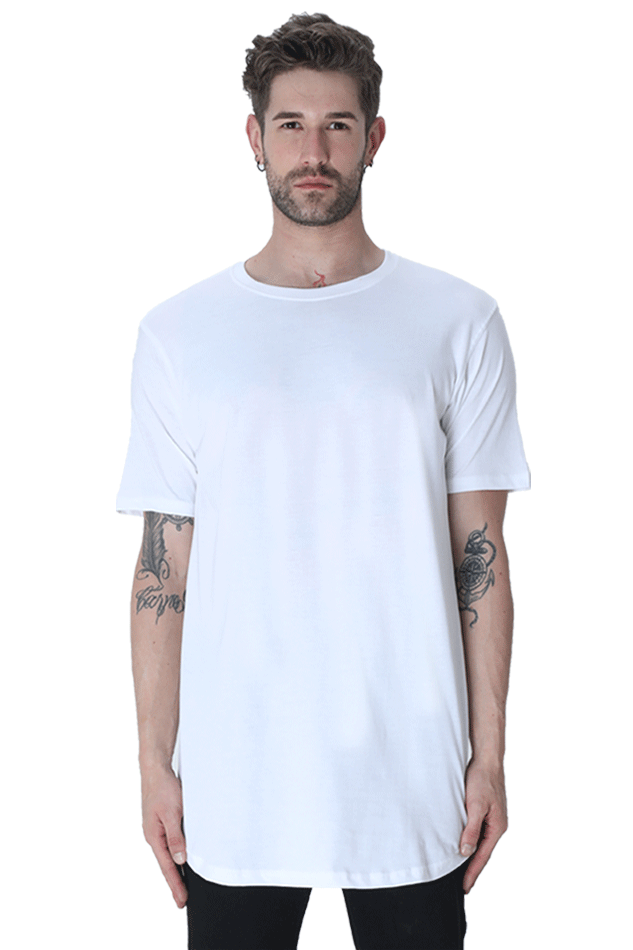 Longline Curved T-Shirt For Men