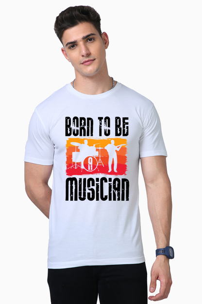 "Born To Be Musician" Supima Round Neck T-Shirt