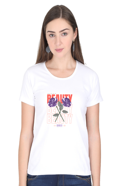 "Beauty" Round Neck T-Shirt For Women