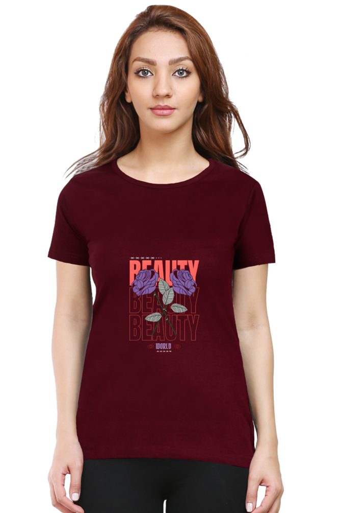 "Beauty" Round Neck T-Shirt For Women