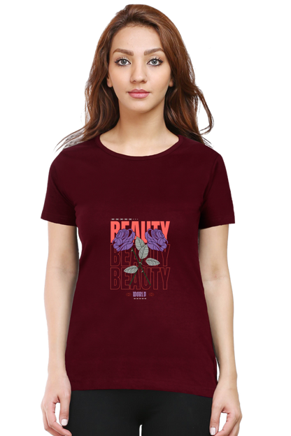 "Beauty" Round Neck T-Shirt For Women