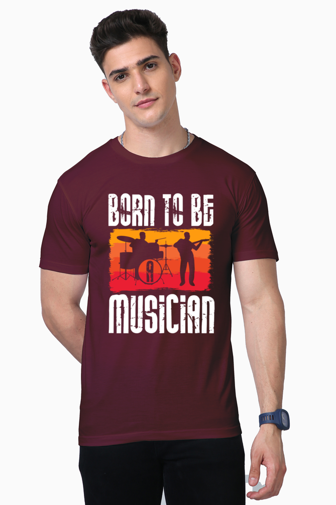 "Born To Be Musician" Supima Round Neck T-Shirt