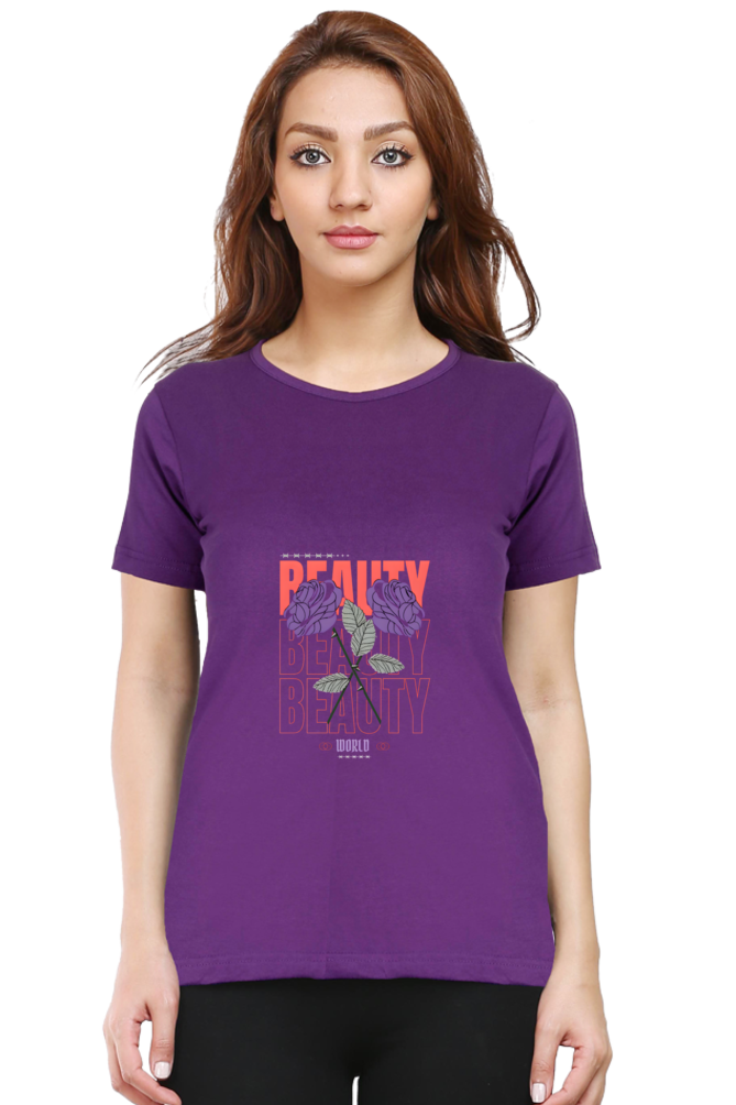 "Beauty" Round Neck T-Shirt For Women