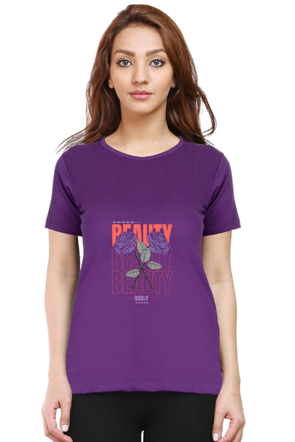 "Beauty" Round Neck T-Shirt For Women