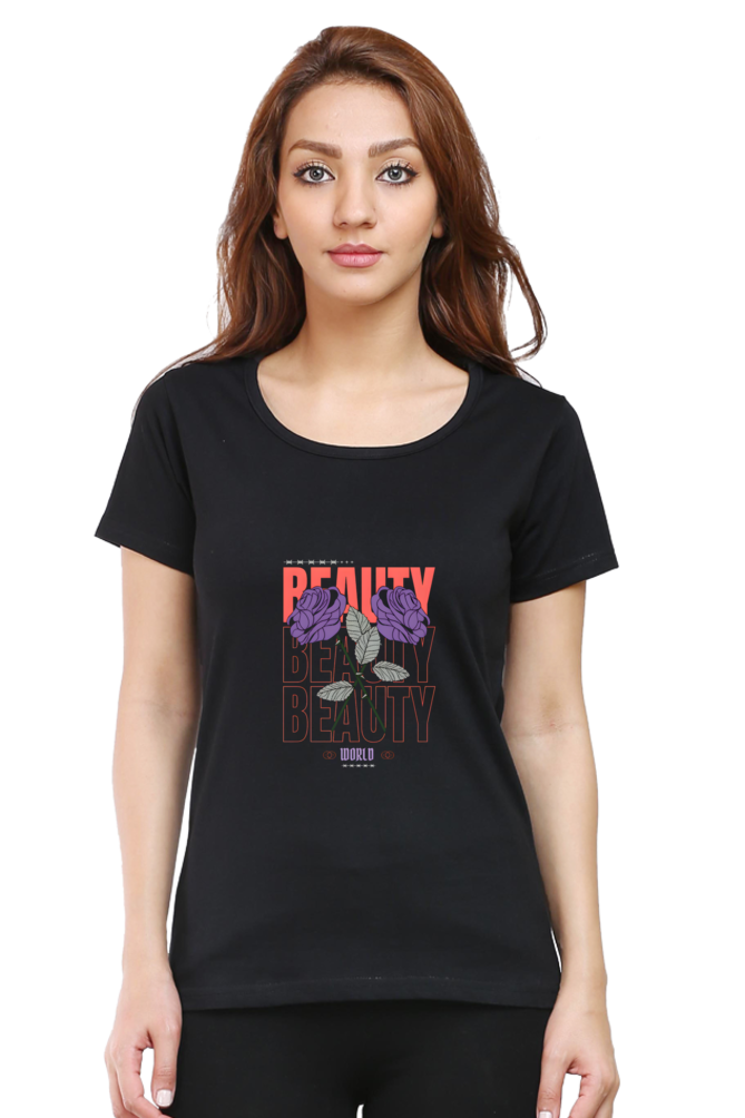 "Beauty" Round Neck T-Shirt For Women