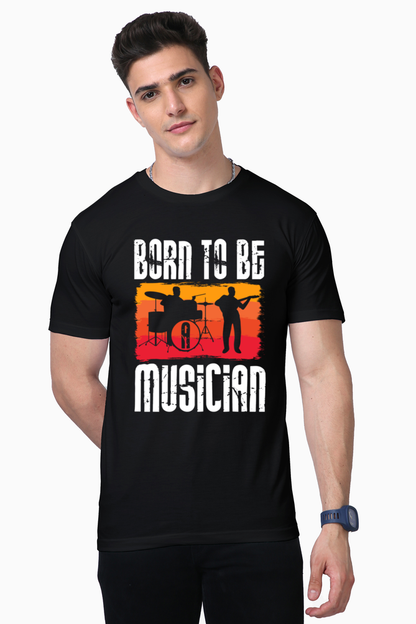 "Born To Be Musician" Supima Round Neck T-Shirt