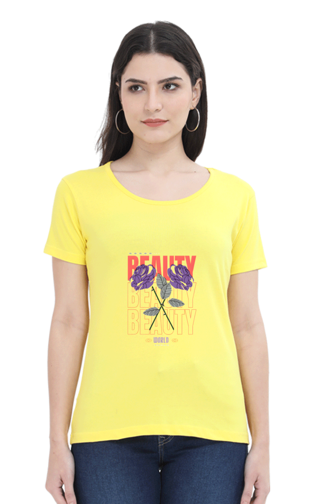 "Beauty" Round Neck T-Shirt For Women