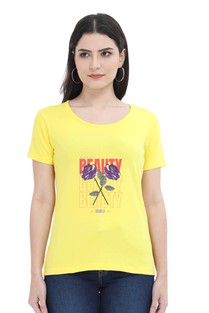 "Beauty" Round Neck T-Shirt For Women