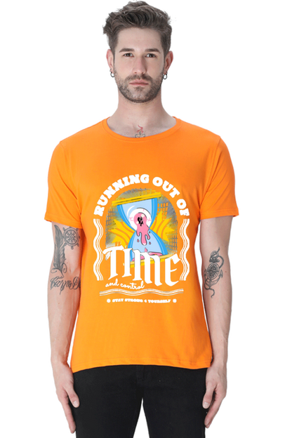 "Running Out Of Time" Round Neck T-Shirt For Men