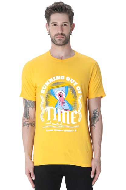 "Running Out Of Time" Round Neck T-Shirt For Men