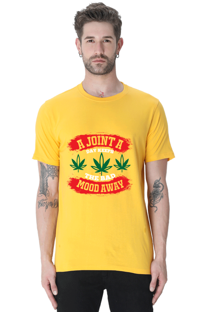 "A joint a day" Round Neck T-Shirt For Men