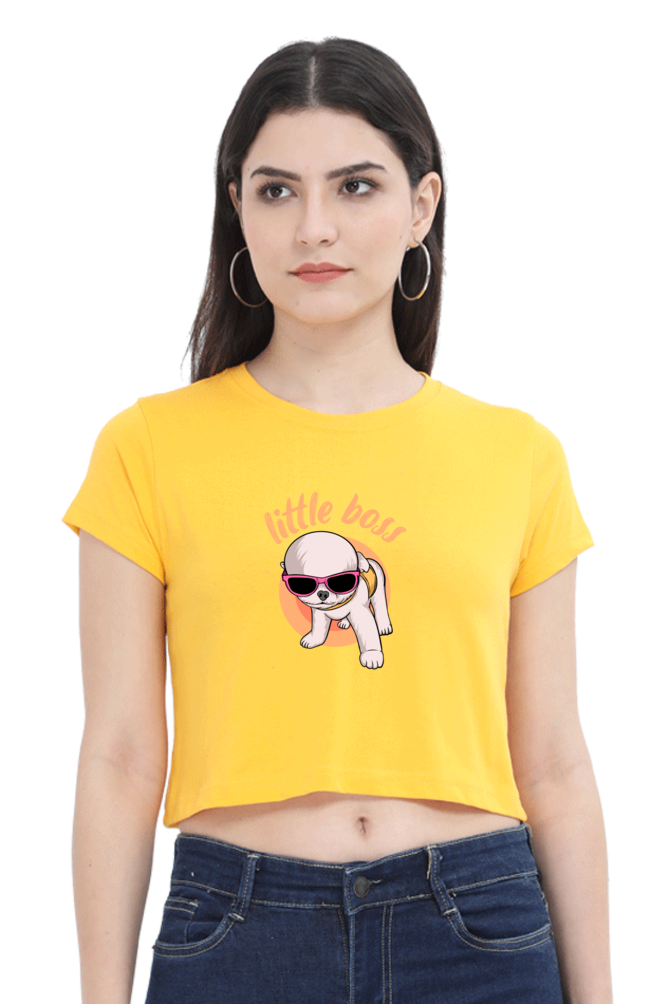 "Little Boss" Crop Top For Women