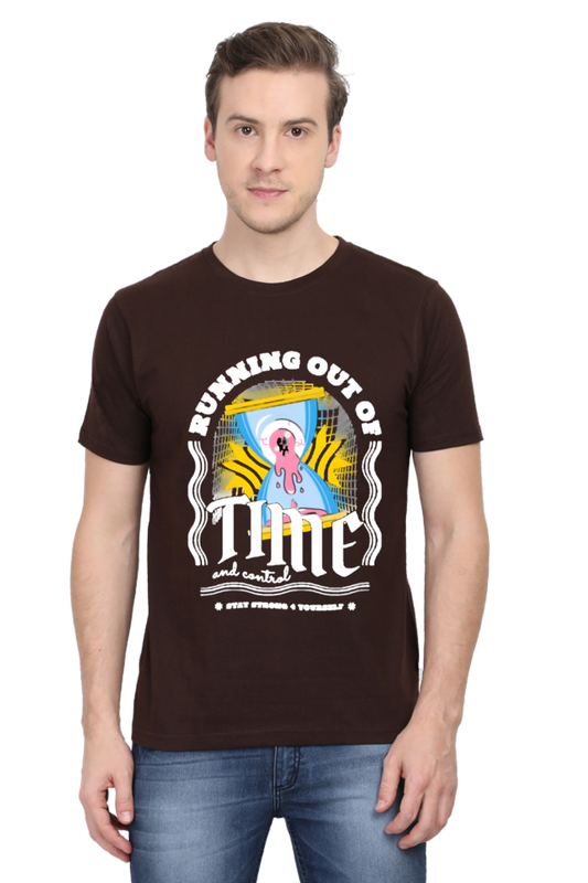 "Running Out Of Time" Round Neck T-Shirt For Men