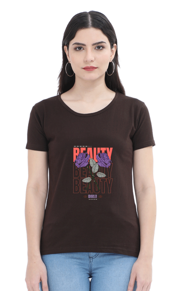 "Beauty" Round Neck T-Shirt For Women