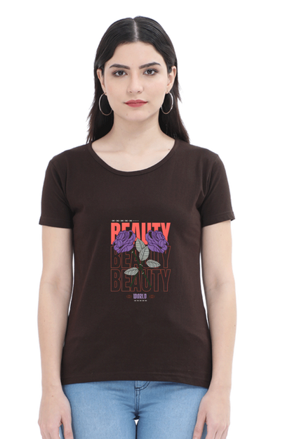 "Beauty" Round Neck T-Shirt For Women