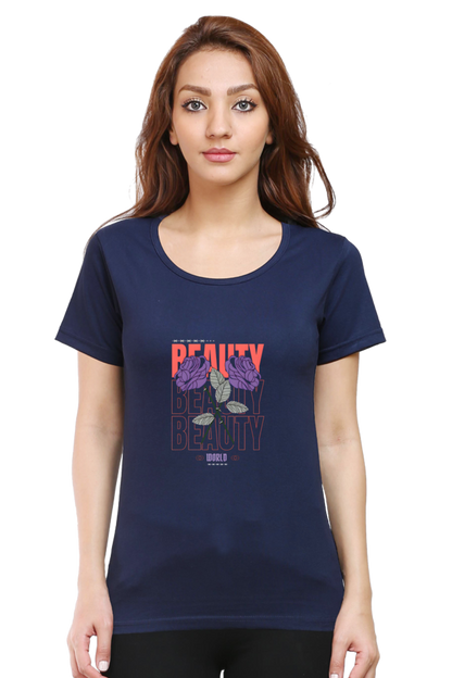 "Beauty" Round Neck T-Shirt For Women