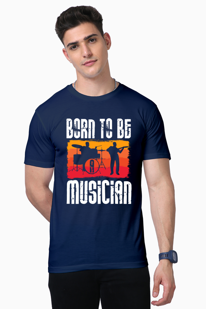 "Born To Be Musician" Supima Round Neck T-Shirt