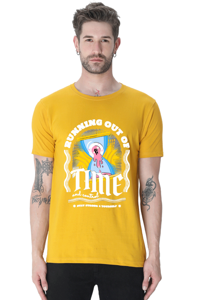 "Running Out Of Time" Round Neck T-Shirt For Men