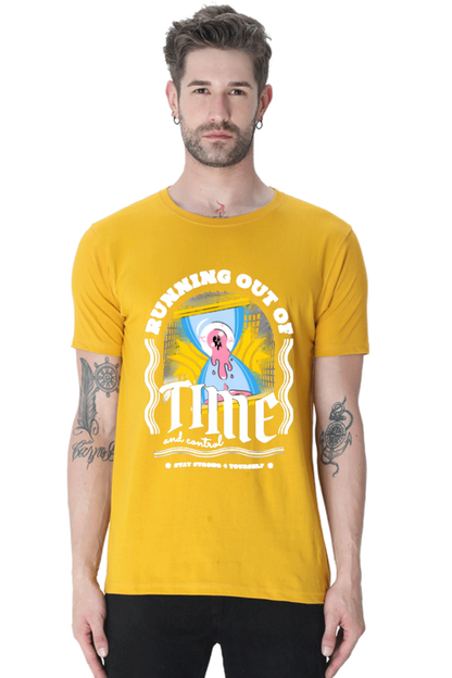 "Running Out Of Time" Round Neck T-Shirt For Men