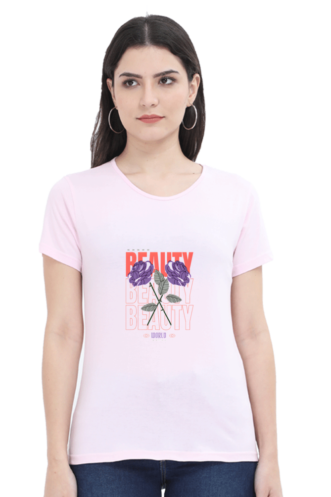 "Beauty" Round Neck T-Shirt For Women