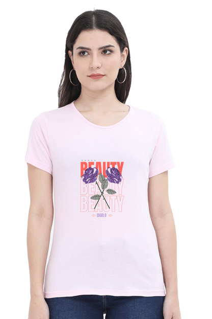 "Beauty" Round Neck T-Shirt For Women