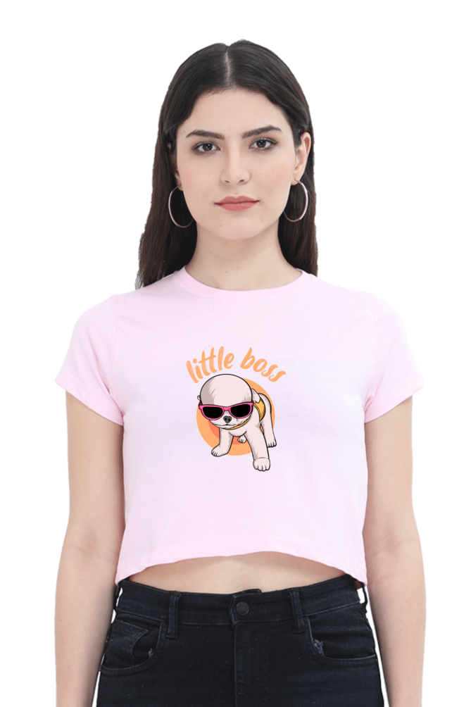 "Little Boss" Crop Top For Women