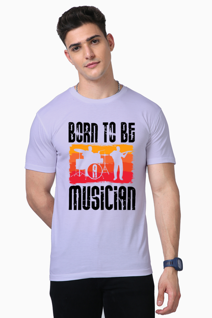 "Born To Be Musician" Supima Round Neck T-Shirt