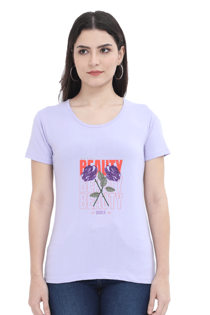 "Beauty" Round Neck T-Shirt For Women