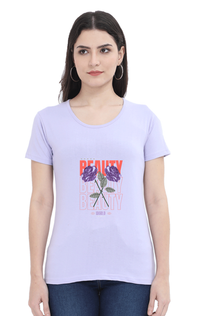 "Beauty" Round Neck T-Shirt For Women