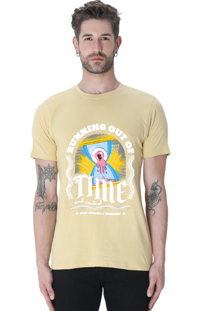 "Running Out Of Time" Round Neck T-Shirt For Men