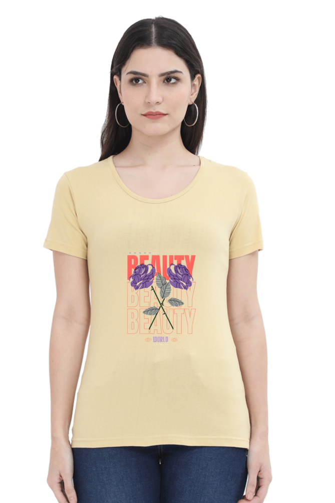 "Beauty" Round Neck T-Shirt For Women