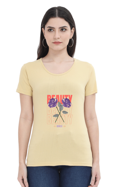 "Beauty" Round Neck T-Shirt For Women