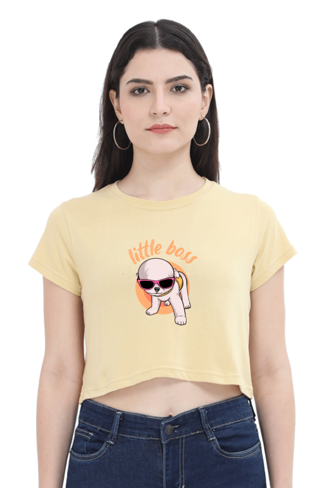 "Little Boss" Crop Top For Women