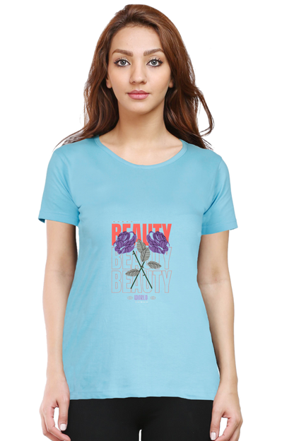 "Beauty" Round Neck T-Shirt For Women