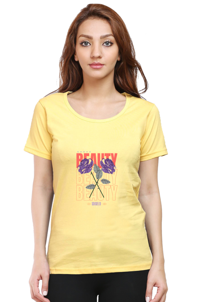 "Beauty" Round Neck T-Shirt For Women