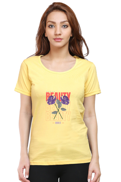 "Beauty" Round Neck T-Shirt For Women