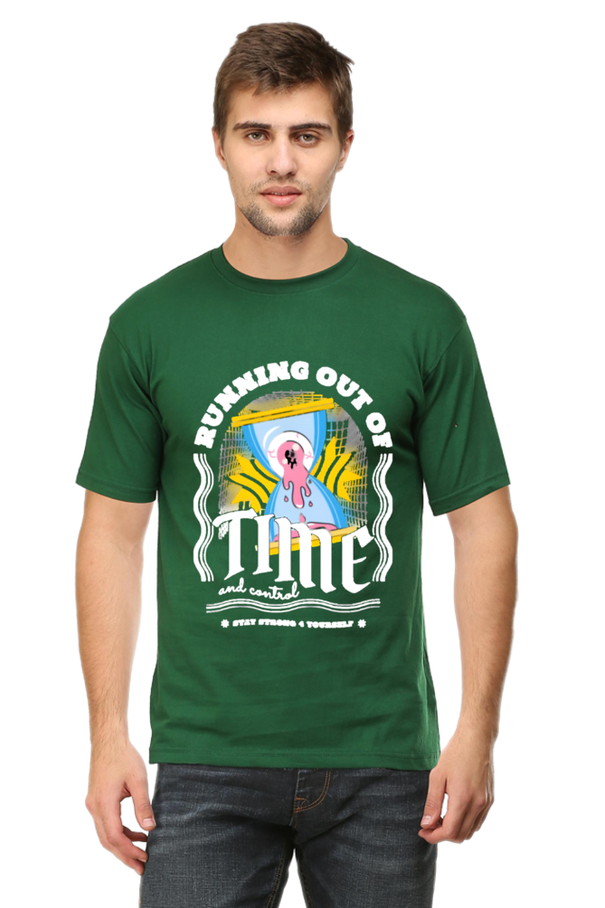 "Running Out Of Time" Round Neck T-Shirt For Men