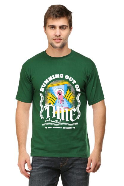 "Running Out Of Time" Round Neck T-Shirt For Men