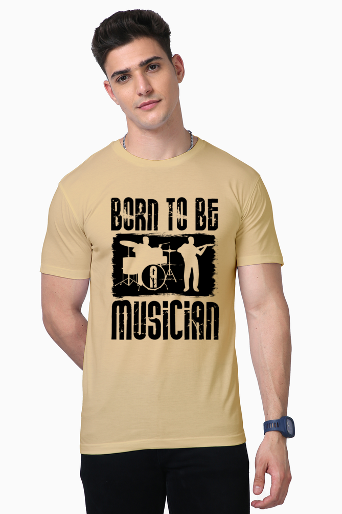 "Born To Be Musician" Supima Round Neck T-Shirt